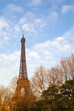 The Eiffel Tower in nightfall - paris France Stock Photo - Budget Royalty-Free & Subscription, Code: 400-03962914