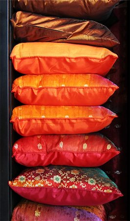 simsearch:845-05838374,k - Stack of colorful satin pillows. Stock Photo - Budget Royalty-Free & Subscription, Code: 400-03962995