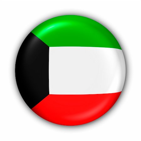 World Flag Button Series - Asia/Middle East - Kuwait (With Clipping Path) Stock Photo - Budget Royalty-Free & Subscription, Code: 400-03963749