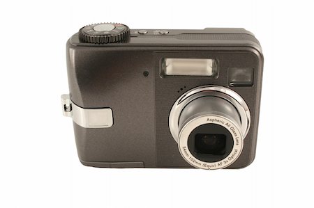 simsearch:400-04294580,k - A Isolated digital camera front on white Stock Photo - Budget Royalty-Free & Subscription, Code: 400-03978843