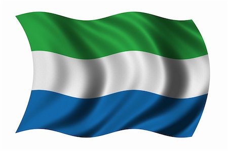 simsearch:400-04145172,k - Flag of Sierra Leone waving in the wind - very high resolution, native format, no up sizing Stock Photo - Budget Royalty-Free & Subscription, Code: 400-03978899