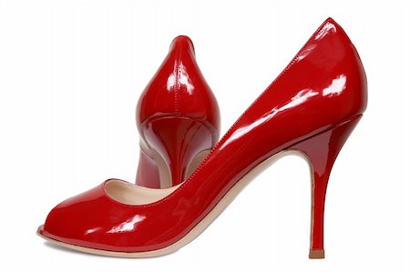 simsearch:400-06070695,k - Red female shoes on a white background Foto de stock - Super Valor sin royalties y Suscripción, Código: 400-03971617