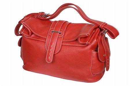 Red female handbag on a white background Photographie de stock - Aubaine LD & Abonnement, Code: 400-03971623