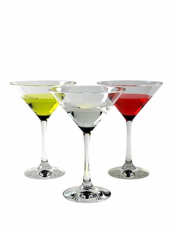 simsearch:652-03802277,k - Martini glasses with clipping path isolated on white background Stock Photo - Budget Royalty-Free & Subscription, Code: 400-03971747