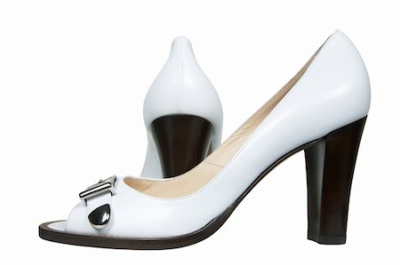simsearch:400-06070695,k - White female shoes on a white background Foto de stock - Super Valor sin royalties y Suscripción, Código: 400-03971762