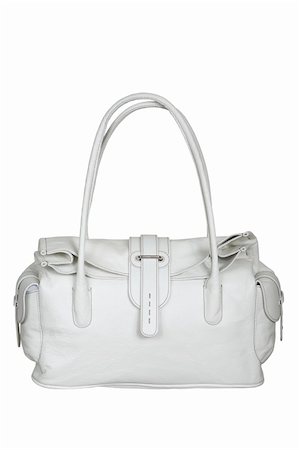 Leather white bag on a white background Photographie de stock - Aubaine LD & Abonnement, Code: 400-03971822