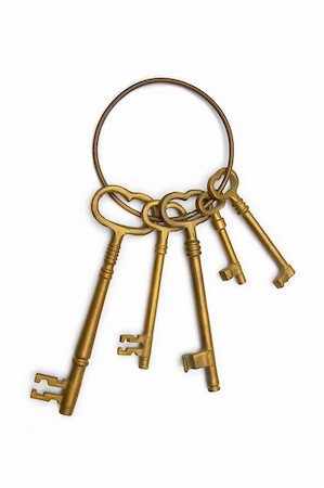 Key ring with skeleton keys made out of brass Foto de stock - Super Valor sin royalties y Suscripción, Código: 400-03972507