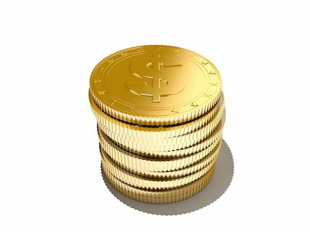 simsearch:400-04078496,k - 3d rendered illustration of golden coins Photographie de stock - Aubaine LD & Abonnement, Code: 400-03973342