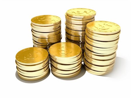 simsearch:400-04078496,k - 3d rendered illustration of golden coins Photographie de stock - Aubaine LD & Abonnement, Code: 400-03973343