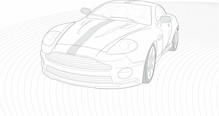 Vectorized sport car.Easy to edit and you van change the coloration Stock Photo - Budget Royalty-Free & Subscription, Code: 400-03985815