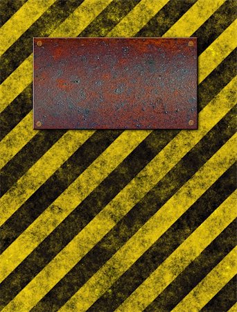 simsearch:400-03993174,k - old grungy yellow warning sign with rusted metal plaque Stock Photo - Budget Royalty-Free & Subscription, Code: 400-03989290