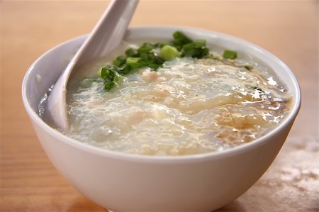 dim sum restaurant photography - Traditional chinese porridge rice gruel in bowl Stock Photo - Budget Royalty-Free & Subscription, Code: 400-03994234