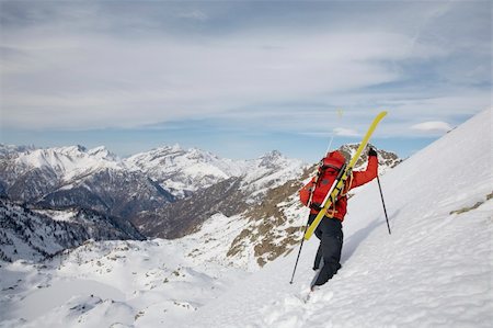 simsearch:400-05118687,k - Winter mountaineering in wilderness area: male climber, exploring and adventure concept. Stock Photo - Budget Royalty-Free & Subscription, Code: 400-03994674