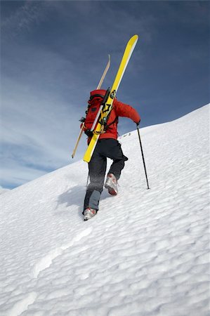 simsearch:400-05118687,k - Winter mountaineering in wilderness area: male climber, exploring and adventure concept. Stock Photo - Budget Royalty-Free & Subscription, Code: 400-03994675