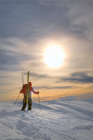 simsearch:400-05118687,k - Winter mountaineering in wilderness area: male climber, exploring and adventure concept. Stock Photo - Budget Royalty-Free & Subscription, Code: 400-03994676