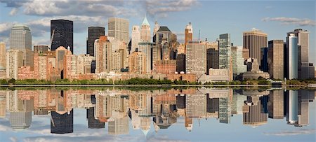 simsearch:400-04198862,k - Panorama of Manhattan skyline with water reflection Stock Photo - Budget Royalty-Free & Subscription, Code: 400-03994832