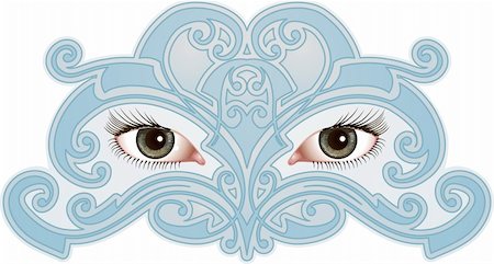 Beautiful eyes surrounded by a mask like pattern Stock Photo - Budget Royalty-Free & Subscription, Code: 400-03996104