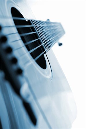 Acoustic guitar close up on white background Stock Photo - Budget Royalty-Free & Subscription, Code: 400-03996512
