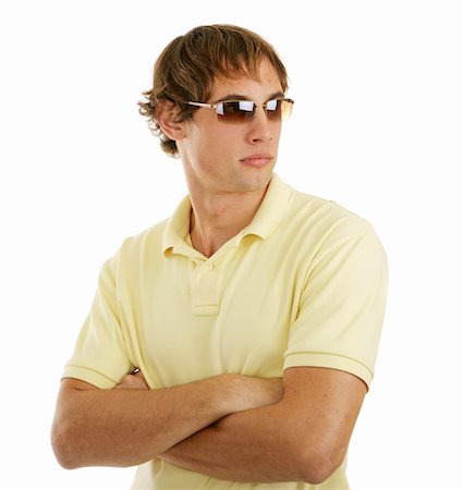simsearch:400-04505681,k - Handsome young man in sunglasses.  Isolated on white background. Stock Photo - Budget Royalty-Free & Subscription, Code: 400-03997985