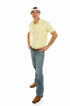 simsearch:400-04505681,k - Handsome casual college aged male.  Full body isolated on white. Stock Photo - Budget Royalty-Free & Subscription, Code: 400-03997983