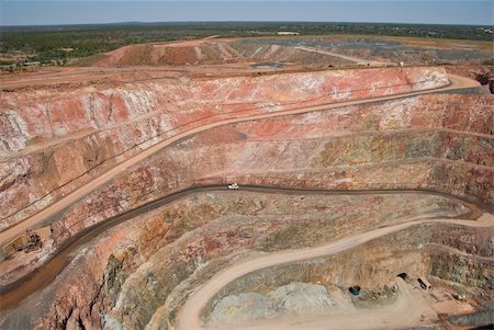 large open cut copper mine at cobar with car for sizing Photographie de stock - Aubaine LD & Abonnement, Code: 400-03998950
