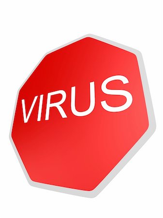 simsearch:400-06100945,k - 3d rendered illustration of a red sign warning for viruses Stock Photo - Budget Royalty-Free & Subscription, Code: 400-03999043