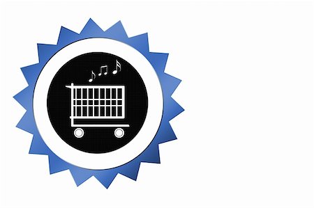shopping cart icon - Illustration of a seal with a shopping cart and music notes Stock Photo - Budget Royalty-Free & Subscription, Code: 400-03999463