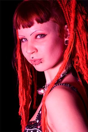 simsearch:400-05693792,k - Gothic girl with red hair Stock Photo - Budget Royalty-Free & Subscription, Code: 400-03990964