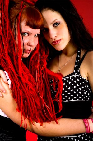 simsearch:400-05693792,k - two beautifull gothic girls Stock Photo - Budget Royalty-Free & Subscription, Code: 400-03990984