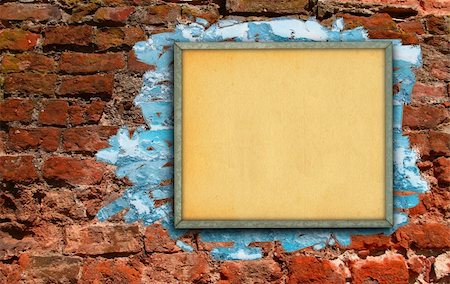 simsearch:400-08074733,k - empty billboard against old painted brick wall dating centuries Stock Photo - Budget Royalty-Free & Subscription, Code: 400-03991203