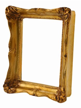 simsearch:400-07332295,k - close-up of old gilded frame from perspective isolated on pure white background Stock Photo - Budget Royalty-Free & Subscription, Code: 400-03991747