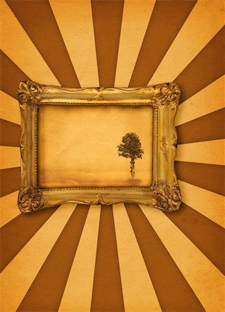 simsearch:400-07332295,k - painting with lonely tree motive, photo insde is my property Stock Photo - Budget Royalty-Free & Subscription, Code: 400-03991779