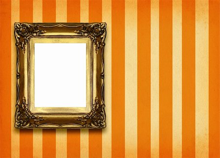 simsearch:400-07332295,k - hollow gilded picture frame on retro background Stock Photo - Budget Royalty-Free & Subscription, Code: 400-03991772