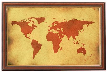 simsearch:400-07332295,k - old world map in wooden frame Stock Photo - Budget Royalty-Free & Subscription, Code: 400-03992067