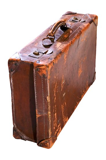 old leather suitcase. leather object old suitcase