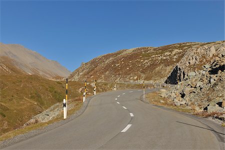 Road, Alp Nova, Albula Pass, Canton of Graubunden, Switzerland Stock Photo - Premium Royalty-Free, Code: 600-05452169