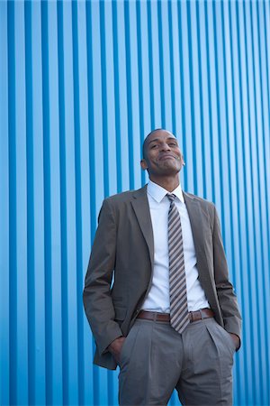 silhouettes cheerful people - Portrait of Businessman Outdoors Stock Photo - Premium Royalty-Free, Code: 600-05609758