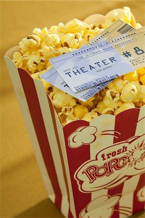 Movie Tickets and Popcorn Stock Photo - Premium Royalty-Free, Code: 600-05803388