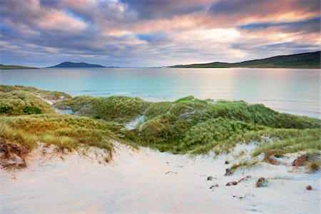 Grass Covered Dunes, Sound of Taransay, Traigh Rosamal, Isle of Harris, Outer Hebrides, Scotland Stock Photo - Premium Royalty-Free, Code: 600-05803673
