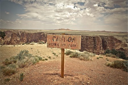 sign (any sort of textual, symbolic, printed or blank sign) - Little Colorado River Gorge, Arizona, USA Stock Photo - Premium Royalty-Free, Code: 600-05837356