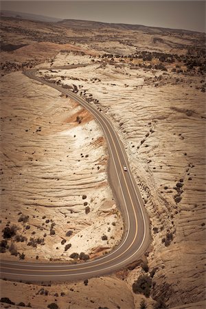 roads in america - State Route 12 vue de la tête des roches, Garfield County, Utah, Etats-Unis Photographie de stock - Premium Libres de Droits, Code: 600-05973184