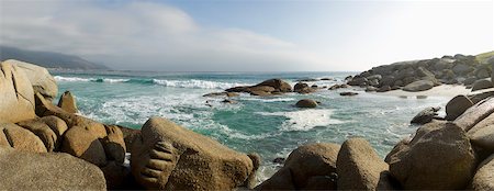 rocky shorelines - Camps Bay, Cape Town, Western Cape, Cape Province, South Africa Stock Photo - Premium Royalty-Free, Code: 600-06009239