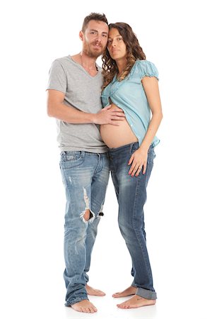 person white background full body - Portrait of Pregnant Couple Stock Photo - Premium Royalty-Free, Code: 600-06038105