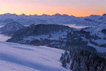 Sunrise from Rigi, Rigi Kulm, Lucerne, Arth, Canton Schwyz, Switzerland Stock Photo - Premium Royalty-Free, Code: 600-06038308