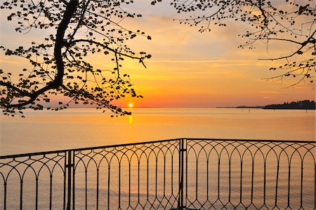 Sunset over Lake Constance, Lindau, Baden-Wurttemberg, Germany Stock Photo - Premium Royalty-Free, Code: 600-06119653