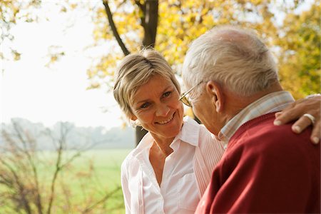 senior with daughter - Mature Woman with Senior Father in Autumn, Lampertheim, Hesse, Germany Stock Photo - Premium Royalty-Free, Code: 600-06397463