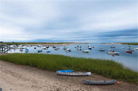 Boats in Pamet Harbor, Truro, Cape Cod, Massachusetts, USA. Stock Photo - Premium Royalty-Free, Code: 600-06431166