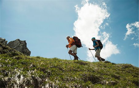 simsearch:600-03907131,k - Mature couple hiking in mountains, Tannheim Valley, Austria Stock Photo - Premium Royalty-Free, Code: 600-06826367