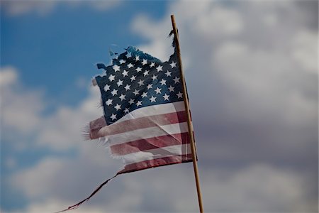 Close-up of a tattered American flag, USA Stock Photo - Premium Royalty-Free, Code: 600-06847378