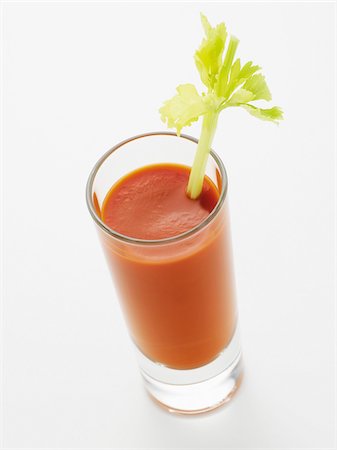 simsearch:614-06002054,k - Glass of Bloody Mary with Celery Garnish on White Background, Studio Shot Stock Photo - Premium Royalty-Free, Code: 600-06961868